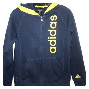 Boys Navy ADIDAS hoodie size L 14/16